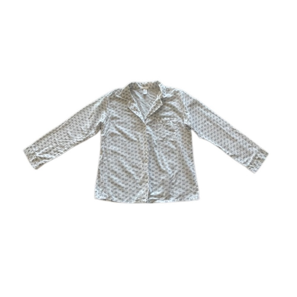 Eberjey Floral Print Cotton Button Down Long Sleeve Pajama Top Women’s Small